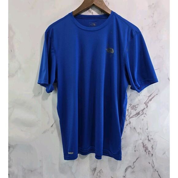 The North Face Shirt Mens Medium Royal Blue Short Sleeve Breathable Polyester - Picture 1 of 12